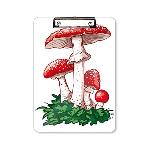 Delicious Red Poisonous Mushroom Illustration Clipboard Folder Writing Pad Backing Plate A4