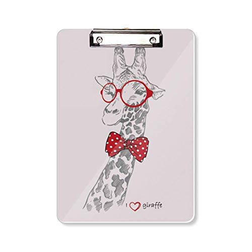 Glasses Giraffe Handsome Clipboard Folder Writing Pad Backing Plate A4