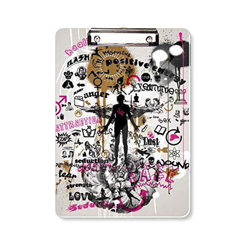Graffiti Street Flower Human Pattern Clipboard Folder Writing Pad Backing Plate A4