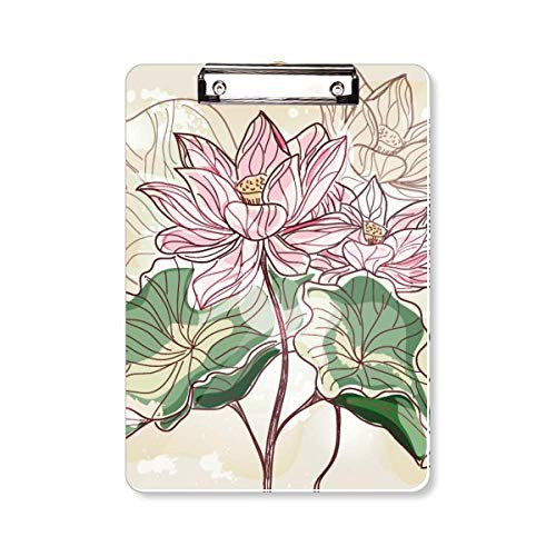 Lotus Flower Lotus Root Watercolor Plant Clipboard Folder Writing Pad Backing Plate A4