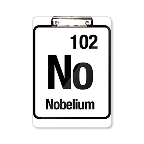 No Nobelium Chemical Element Chem Clipboard Folder Writing Pad Backing Plate A4