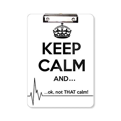 Quote Keep Calm Black Funny Clipboard Folder Writing Pad Backing Plate A4