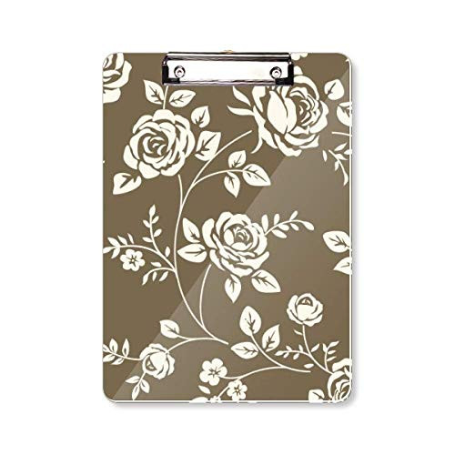 Rose Drawing Art Plant Flower Clipboard Folder Writing Pad Backing Plate A4