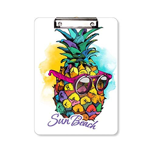 Sunglasses Pineapple Tropical Style Fruit Clipboard Folder Writing Pad Backing Plate A4