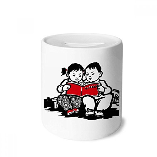 DIYthinker Boy Girl Bench Book Patriotism China Money Box Ceramic Coin Case Piggy Bank Gift DIYthinker Boy Girl Bench Book Patriotism China Money Box Ceramic Coin Case Piggy Bank Gift