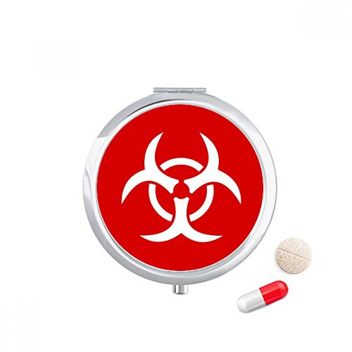 Infection Red Square Warning Mark Pill Case Pocket Medicine Storage Box Container Dispenser