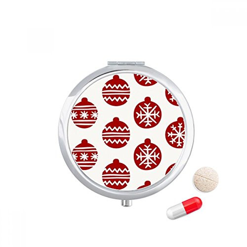 Christmas Snowflake Line Red Festival Pill Case Pocket Medicine Storage Box Container Dispenser