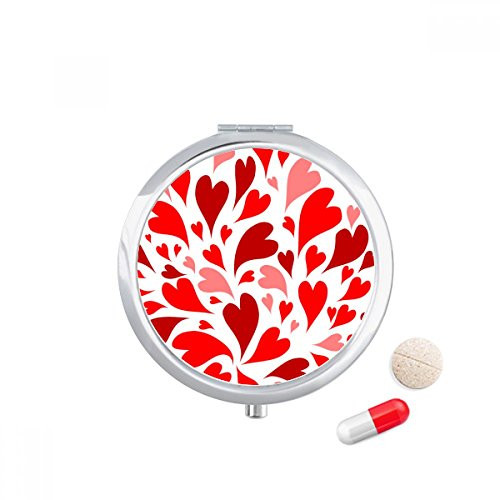 Red Pink Hearts Valentine Love Pill Case Pocket Medicine Storage Box Container Dispenser