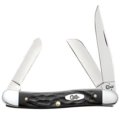 Case 18222 Jigged Rough Blk Synth Med Stockman 6318 SS Case 18222 Jigged Rough Blk Synth Med Stockman 6318 SS