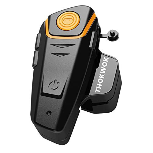 Thokwok Motorcycle Bluetooth Headset,BT-S2 Helmet Bluetooth for Snowmobile,Ski Helmet Communication Systems Intercom Headphones,Up to 3 Riders(Pack 1)