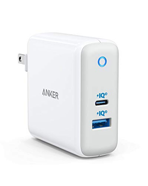 Anker 60W PIQ 3.0&GaN Tech USB C Charger, PowerPort+ Atom III (2 Ports) [One for All] Compact Type-C Charger (PIQ 2.0 USB-A Port), for USB-C Laptops, MacBook, iPad Pro, iPhone, Galaxy, Pixel and More