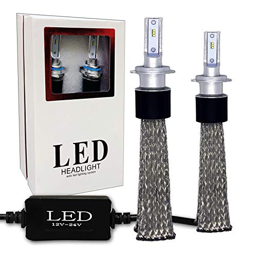 SoCal-LED 2X H7 Fanless LED Conversion Kit 60W Bright 6000K Xenon White 12V-24V CSP Headlight Bulbs
