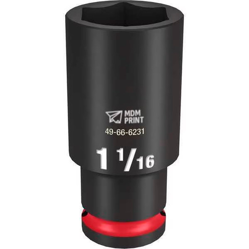 Impact Duty 1/2" Drive 1-1/16" Deep Well 6 Point Impact Socket