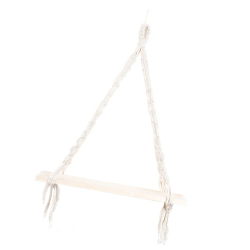 Garneck 1pc Tassel Decoration Shelf Storage Rack Plants Decor Wall Hanging Decor Wall Mount Shelves Floating Wood Shelves Macrame Shelf Tassel Storage Rack Tapestry Tassel with Shelf Beige