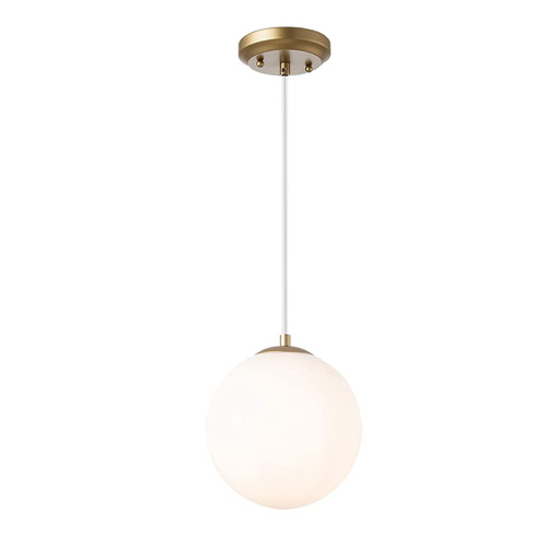 LUCTING LUCTING Modern Globe White Pendant Light, Adjustable Pendant Light Fixtures for Kitchen Island Dining Room Bedroom Hallway Cafe, Modern Farmhouse Hanging Light Fixtures, 1 Light