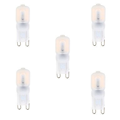 Welsun Dimmable 3W G9 LED Bulbs Lights T 14 SMD 2835 200 lm Warm White/Cool White (AC 220V/AC 110V) 5 pcs (Light Source Color : Cool White, Voltage : 220V)