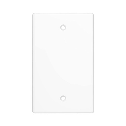 White Blank Device Wall Plate, Size 1-Gang 4.50" x 2.76", Polycarbonate Thermoplastic, Electrical Covers for Unused Outlets/Switches