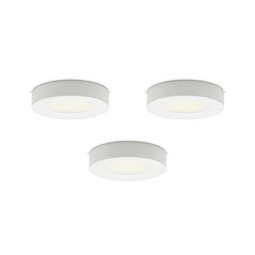DALS Lighting K3LEDRDP18-WH Kit of 3 2.75" LED Recess Under Cabinet Puck Light White