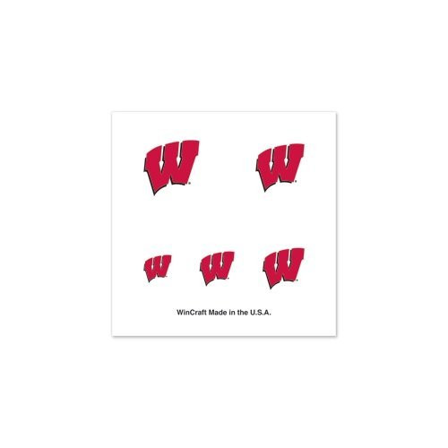 NCAA University of Wisconsin Fingernail Tattoos, Black