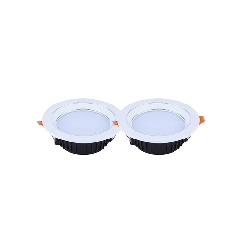 MYKAGS 2PCS LED Downlight Aluminum Recessed Panel Ceiling Light Flat Spotlights Energy Saving Commercial Round Embedded Downlighting for Balcony Grille Cabinet Integrated Lamp Fashion (Color : White