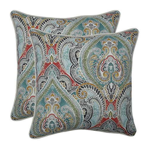 Pillow Perfect Outdoor | Indoor Pretty Witty Reef 18.5-inch Throw Pillow (Set of 2), Blue