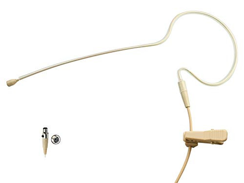 J K Pro Earhook Headworn Microphone Headset Microphone MIC-J S90 Compatible with AKG Samson Wireless Bodypack Transmitter - Mini XLR TA3F Connector