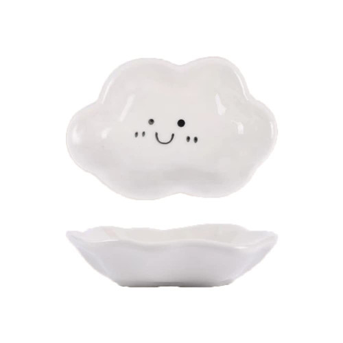 MKYOKO Dipping Bowls Creative Ceramic Cloud Shape Irregular Small Dish Snack Fruit Dessert Snack Dish Appetizer Dish Sauce Sauce Dish Snack Dip Bowl