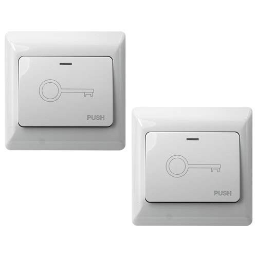 Visionis 2 Pack FPC-7449 VIS-7030 White Wide Push to Exit Button Indoor Only for Access Control NC, COM and NO Outputs