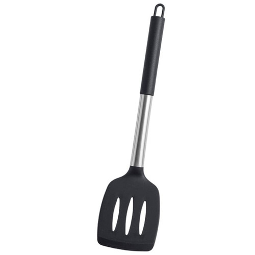 Silicone Slotted Spatula Non-Stick Heat-Resistant Stainless Steel Cooking Spatula Silicone Kitchen Baking Utensil Set