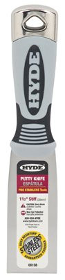 HYDE TOOL 06158 Stiff Pro Putty Knife, Gray, 1-1/2" (Pack of 5)
