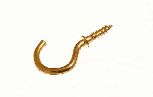 CUP HOOK 19MM TO SHOULDER TOTAL LENGTH 25MM BRASS PLATED EB (pack of 20)