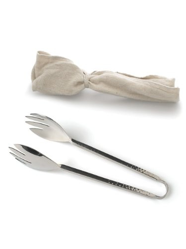 Abbott Collection Stainless Steel Hammered Salad Tongs