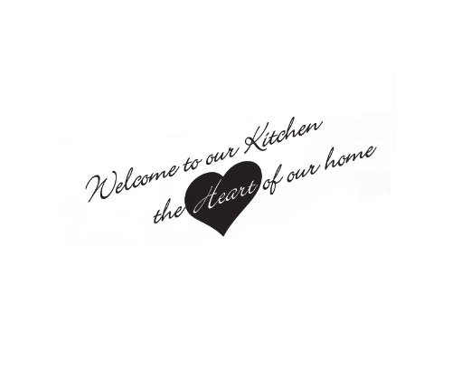 Dailinming PVC Wall Stickers Wall Art Decal Sticker Quote Vinyl Removable Large Welcome to Our Kitchen 91X28CM