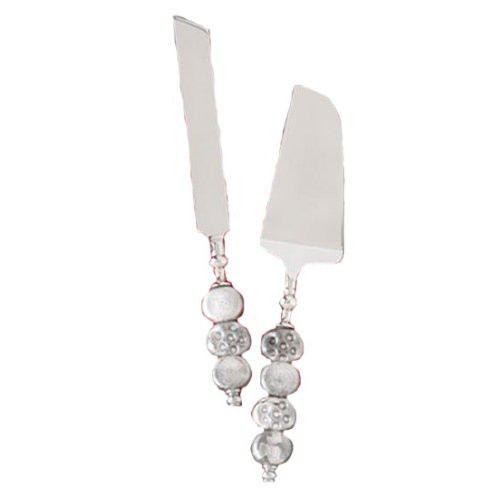 Shiraleah Beaded Cake Serving Set, Silver