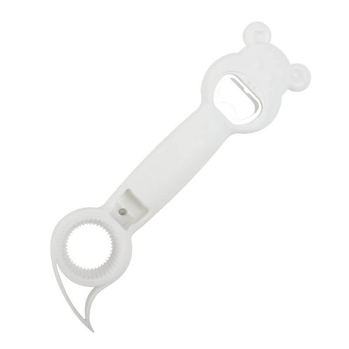 Jar Opener, 4 in 1 Multi Function Can Opener Bottle, Multi Kitchen Tool for Jelly Jars, Wine, Beer and other, Bottle Opener to Protect the Nail Use for Children, Elderly and Arthritis Sufferers-White