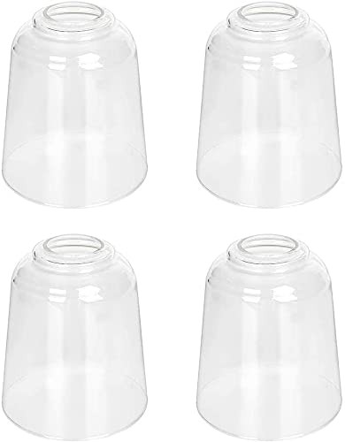 4-Pack Clear Glass Shade for Light Replacement, 5.67 inch High, 5 inch Diameter, 1.65 inch Fitter, Glass Lampshade Covers for Chandelier Bath Vanity Wall Sconces Light Fixtures High Transmittance