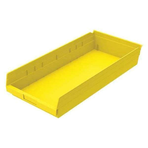 Yellow Shelf Bin, 23-5/8"L x 11-1/8"W x 4"H, Inside Height: 4 in