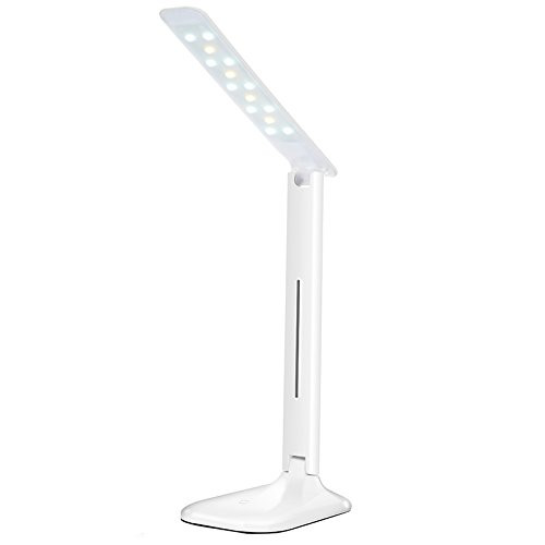 LaiduoleLED Desk Lamp with 3 Lighting Modes, 3 Brightness Level, Dimmable Foldable Eye-Caring 7W Desk Lamp with Touch Control for Studying Working Reading (White)