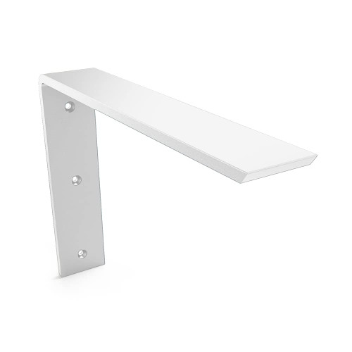 Iron Supports Front Mount L Bracket - Heavy Duty Steel Countertop Bracket for Granite Countertops - Support Bracket for Counters, Benches, Shelves & More (White - 12" Deep x 10" High)