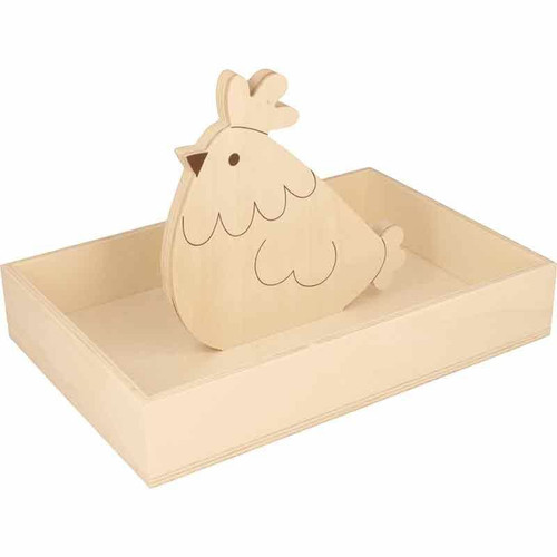 Artemio Wooden Tray with Hen - 25 x 17 x 4.5 cm Artemio Wooden Tray with Hen - 25 x 17 x 4.5 cm