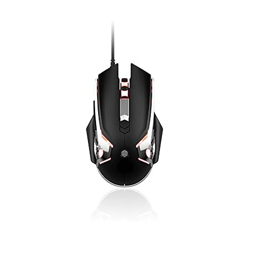 FIRSTBLOOD ONLY GAME. AJ120 Wired Gaming Mouse, Ergonomic LED Backlit USB Gamer Mice Computer Laptop PC, for Windows Mac Linux OS, Black