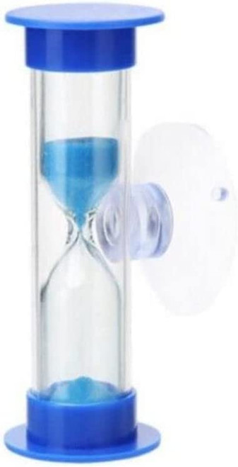 2 Minute Sand Timer for Kids, Blue Toothbrush Timer for Kids 2mins / 3mins Sand Clock Timer Plastic Suction Cup Hourglass Sandglass Desktop Ornament Party Favors
