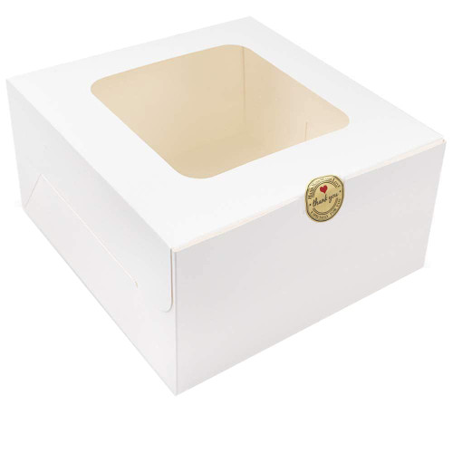 Salome Idea 25PCS 8x8x5 Inches Cake Boxes With Window Bakery Boxes Pastry Boxes for Cakes,Pastries,Cookies,Pie,Cupcakes(White)