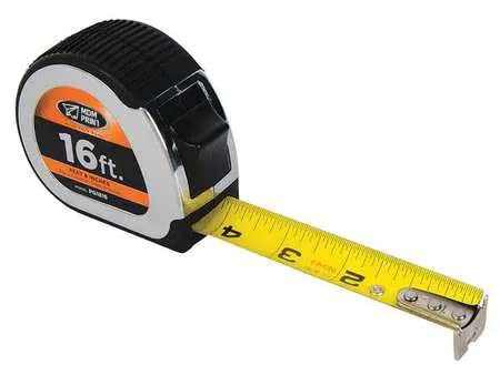Tape Measure,1 in x 16 ft,Chrome/Black