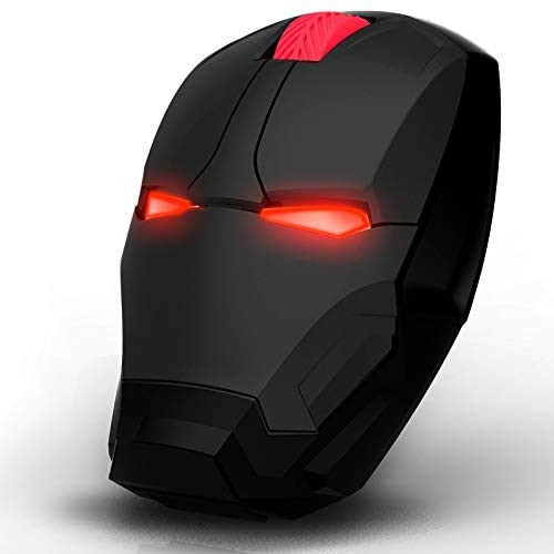 Iron Man Wireless Mouse 2.4G Full Size Wireless Optical Mice with Nano USB Receiver, 3 Adjustable DPI Levels, 3 Buttons for Notebook, PC, Laptop, Computer, MacBook (Black)