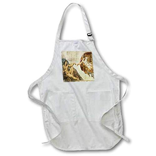 3dRose Creation of Adam by Michelangelo Buonarroti - Medium Length Apron, 22 by 24-Inch, with Pouch Pockets (apr_127088_2)