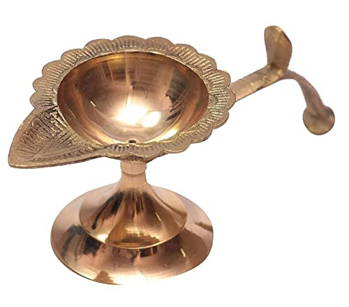 Pure Brass Kuber Diya Handcrafted Oil Lamp for Pooja Diya/Puja Diya/Home Decor/Deepawali Diya/Diwali Diya/Decoration Item/Gift Item - 2.25"