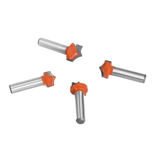 JrenBox Router bits 4pcs 8mm Shank Solid Carbide Round Point Cut Round Nose Bits Shaker Cutters Tools Woodworking Milling Cutter for Wood