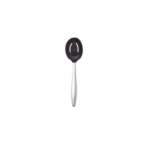 Cuisipro Piccolo 8" Silicone Slotted Spoon, 8", Black