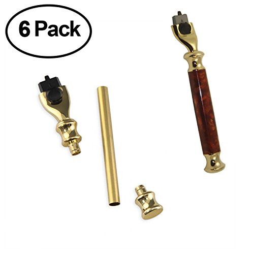 Legacy Woodturning, Mach 3 Razor Handle Project Kit - Gold 6 Pack
